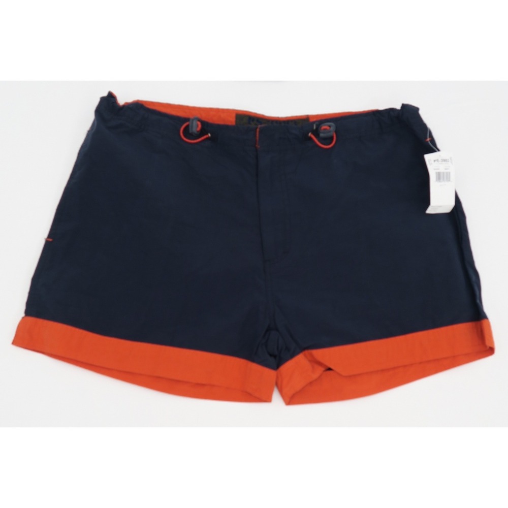 Periscope PS-3983 Navy Blue Orange Contrast Athletic Shorts Womens Size 9 NWT